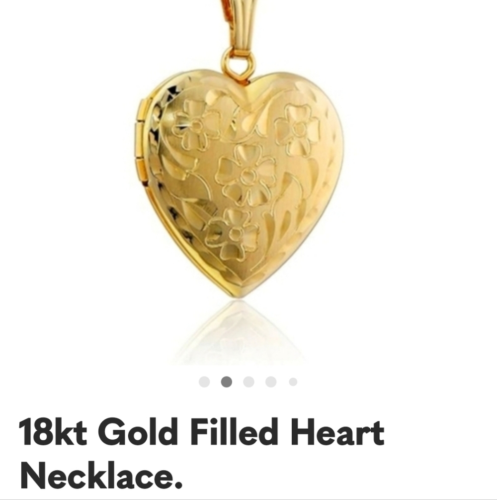18kt Gold Filled Heart Necklace.